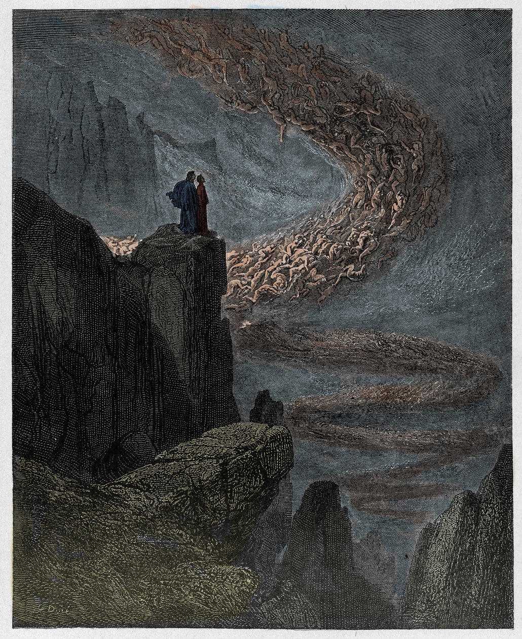 Infierno, Canto 5: Minos juzga las transgresiones y despacha las almas, ilustración de La Divina Comedia de Dante Alighieri, 1885 de Gustave after Dore