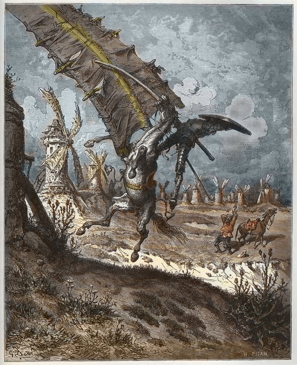 Don Quijote y los molinos de viento de 