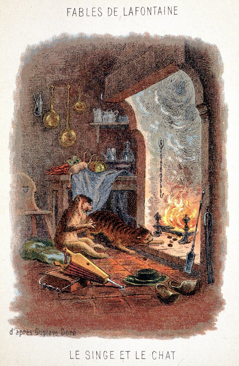 Fábulas de La Fontaine: El mono y el gato, según Gustave Doré de Gustave (after) Dore