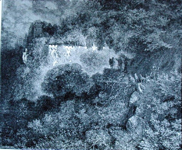 El castillo cubierto de vegetación, ilustración para 