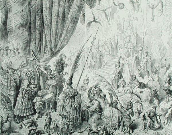 La Corte del Rey de Serendib, c.1868 de Gustave (after) Dore
