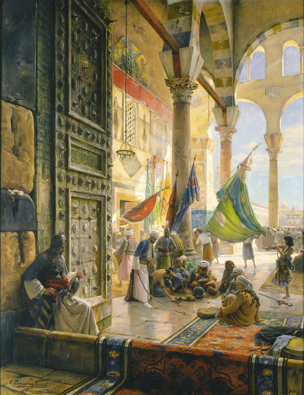 Patio de la mezquita Ummayad, Damasco, 1890 de Gustave Bauernfeind