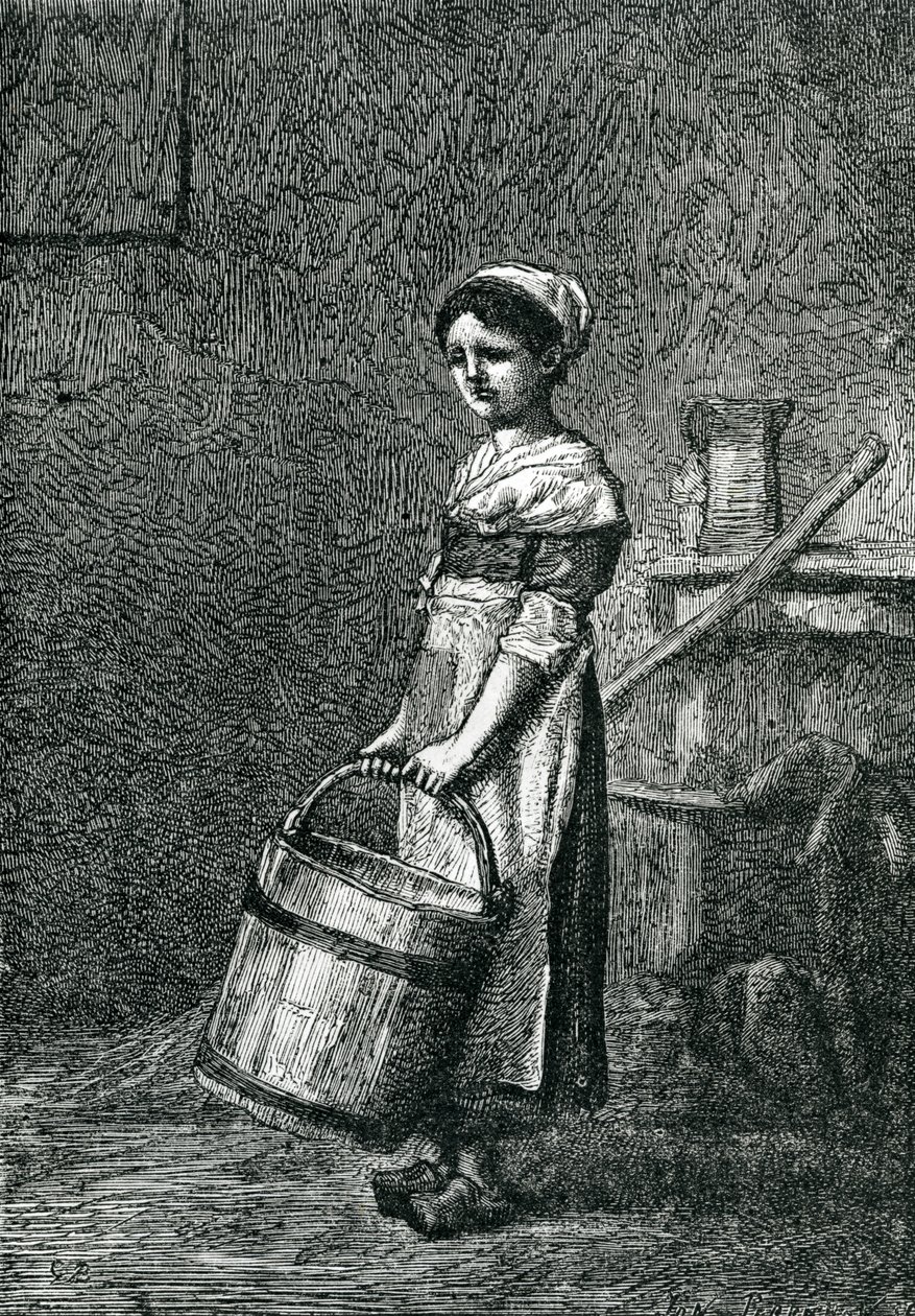Cosette llevando un cubo, ilustración de 