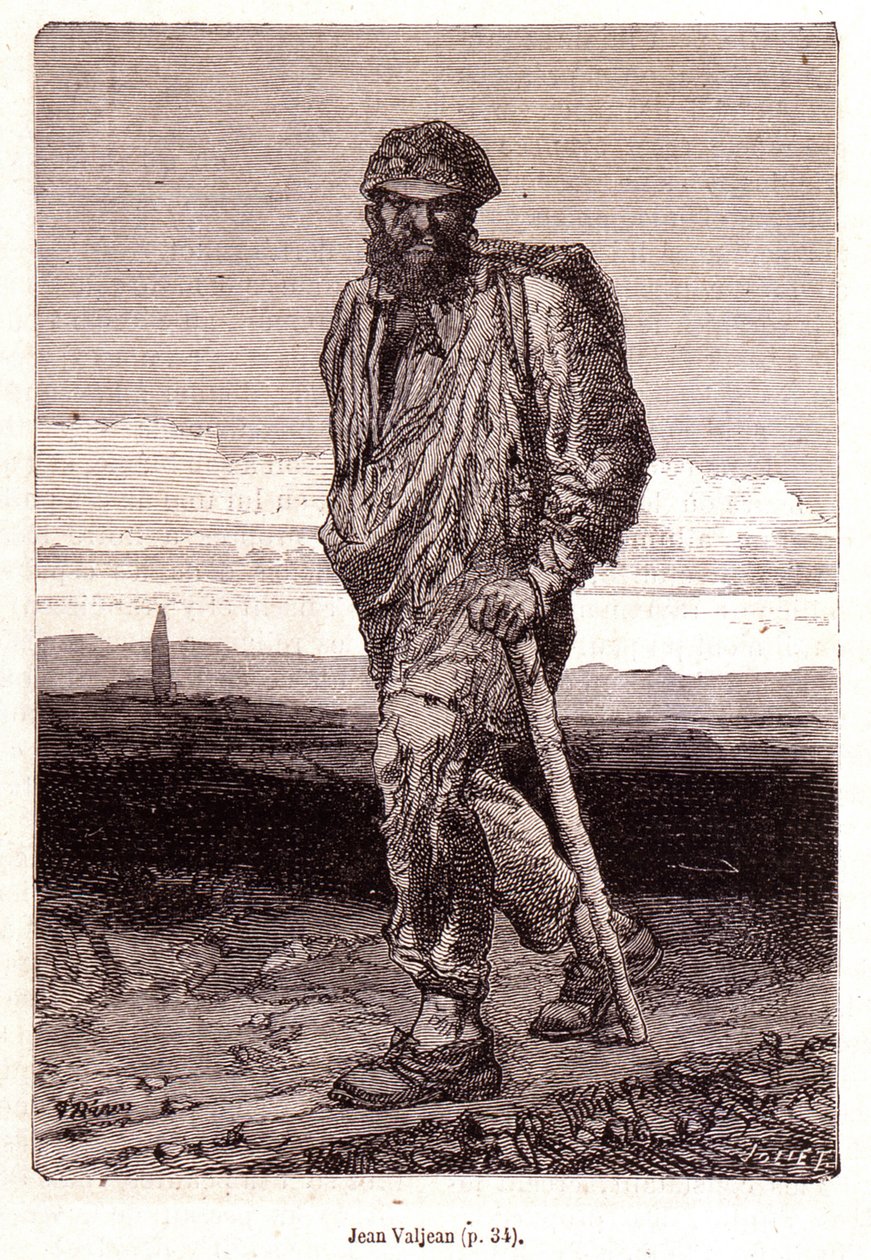 Jean Valjean - en “Los Miserables” de Victor Hugo, ilustrado por Brion, ed. Hetzel y Lacroix de Gustave Brion