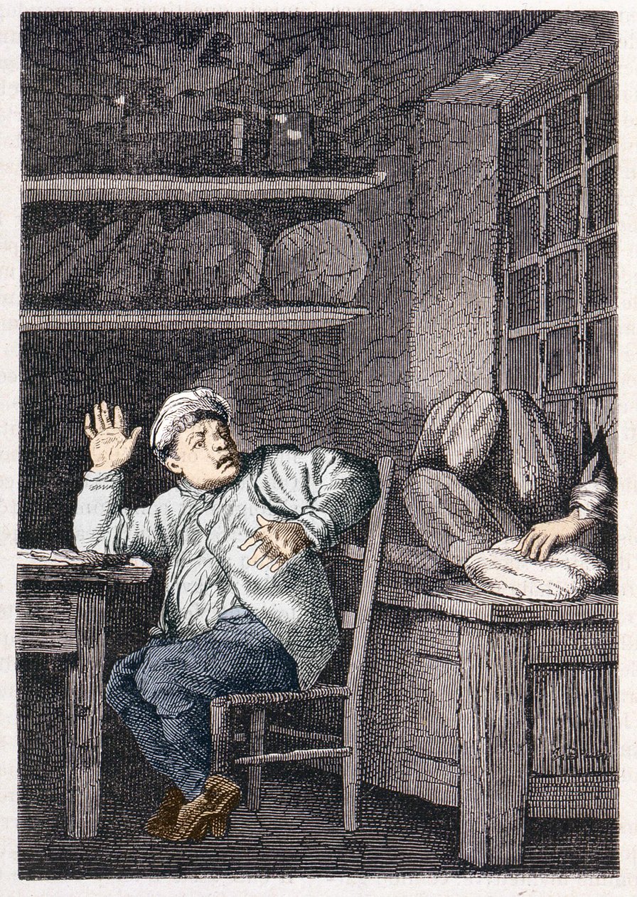 El robo de Jean Valjean - en "Los Miserables" de Victor Hugo, ilustrado por Brion, ed. Hetzel y Lacroix de Gustave Brion