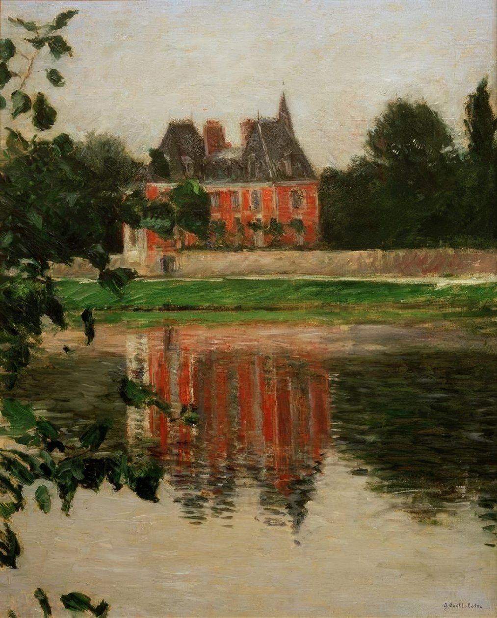 Castillo en la orilla del Sena, Argenteuil de Gustave Caillebotte