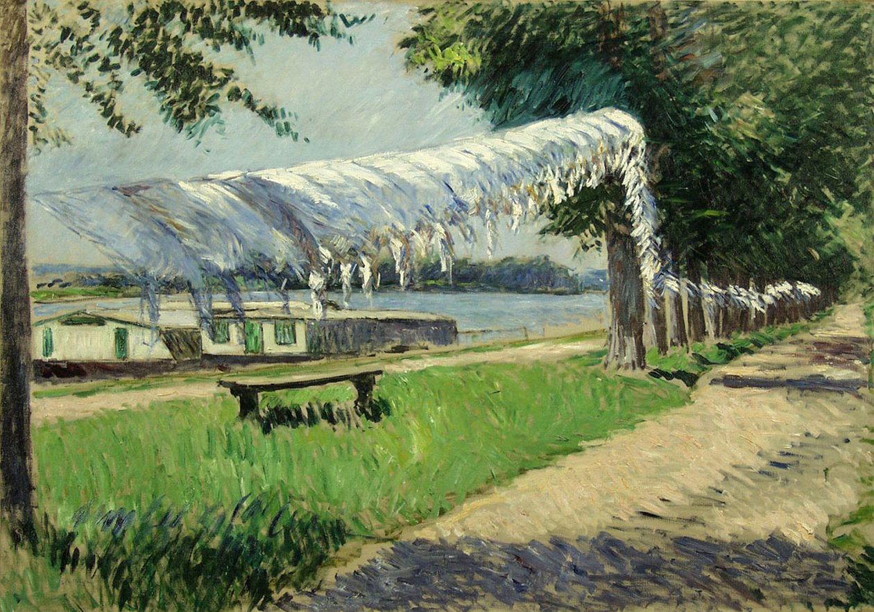 Secar la ropa a orillas del Sena, Petit Gennevilliers de Gustave Caillebotte