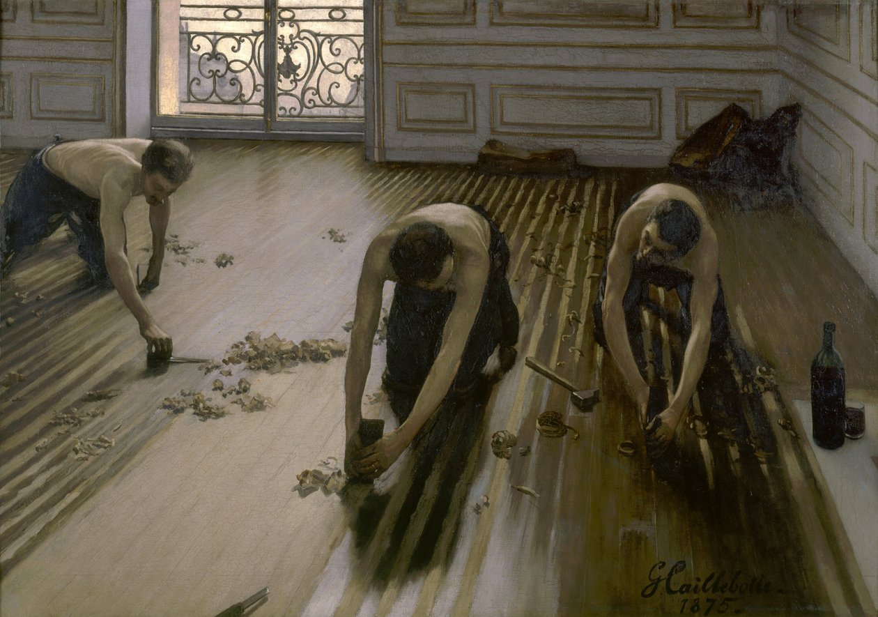 Francés: Les planoteurs de parquet Parquet planers de Gustave Caillebotte