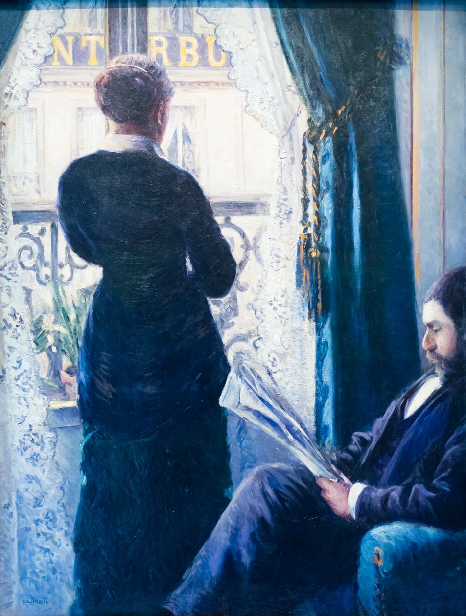 Interior, mujer en la ventana, c. 1880 (óleo sobre lienzo) de Gustave Caillebotte