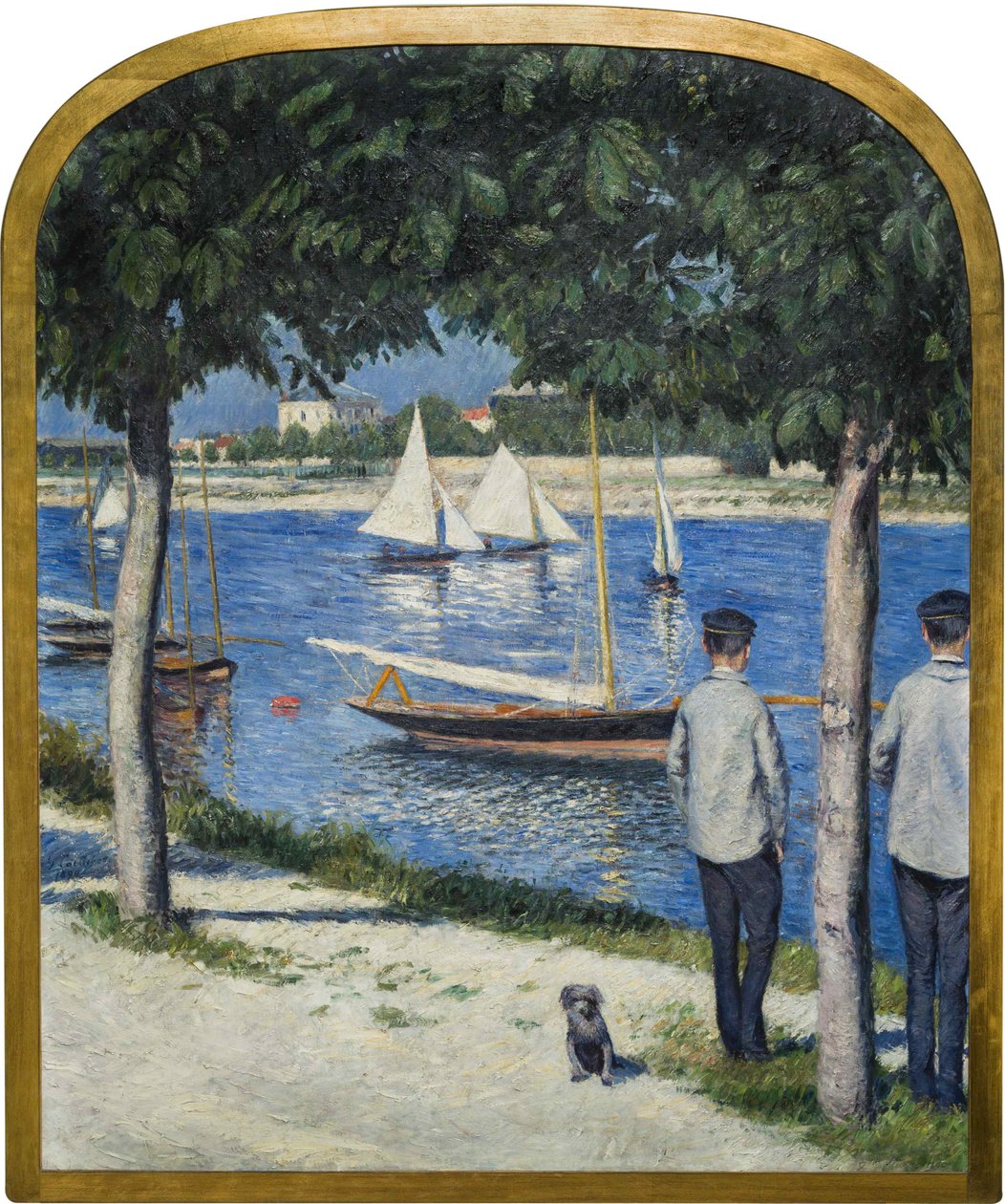 La Berge du Petit Gennevilliers y el Sena, 1890 de Gustave Caillebotte