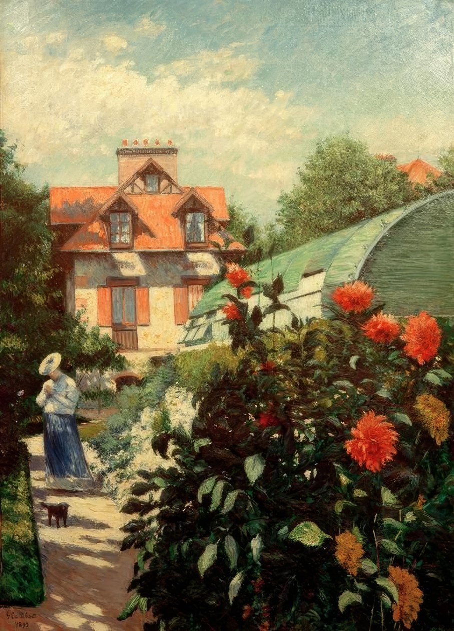 El jardín, Petit Gennevilliers (Las dalias, jardín del Petit Gennevilliers) de Gustave Caillebotte
