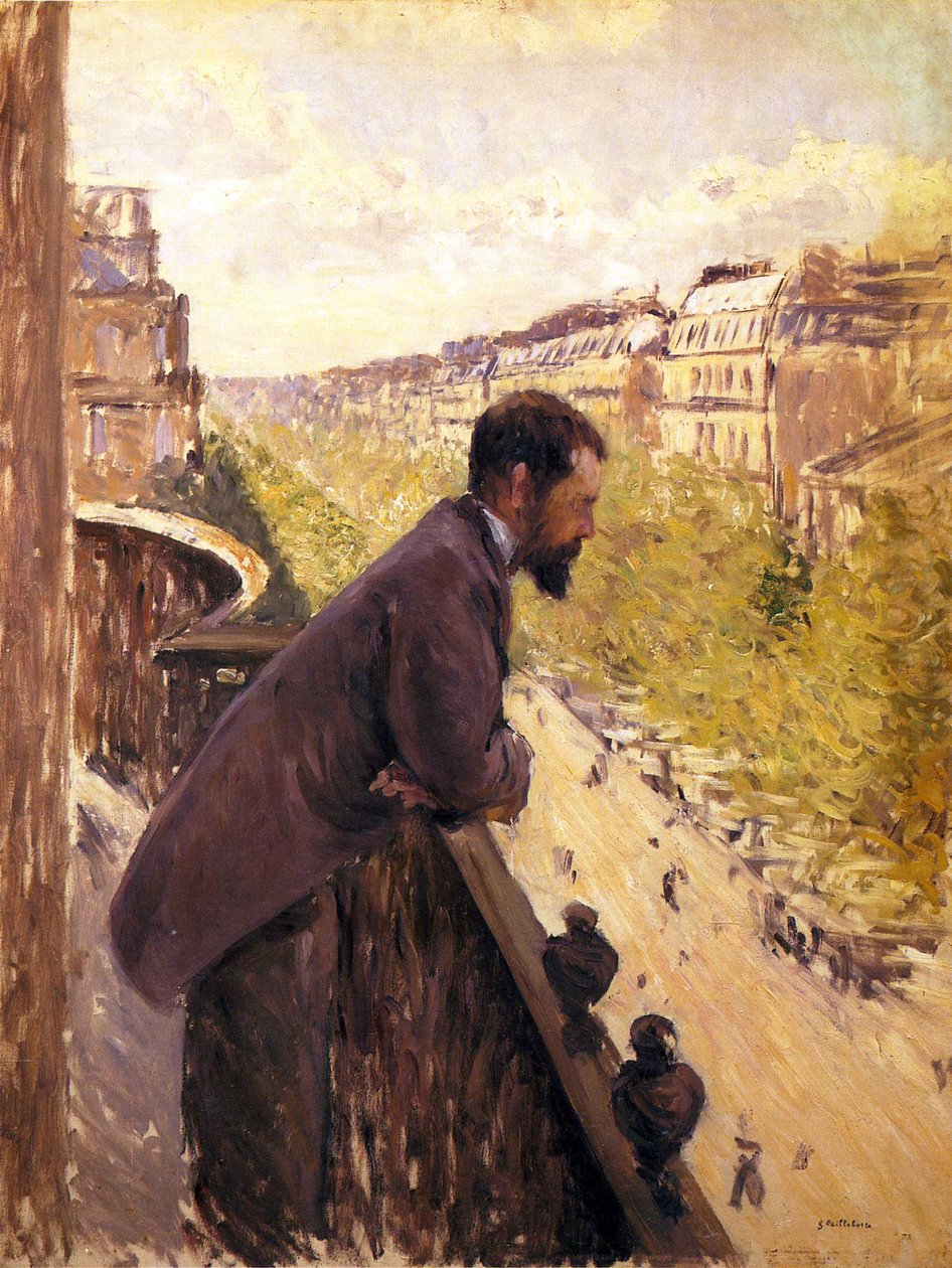 Hombre en un balcón de Gustave Caillebotte