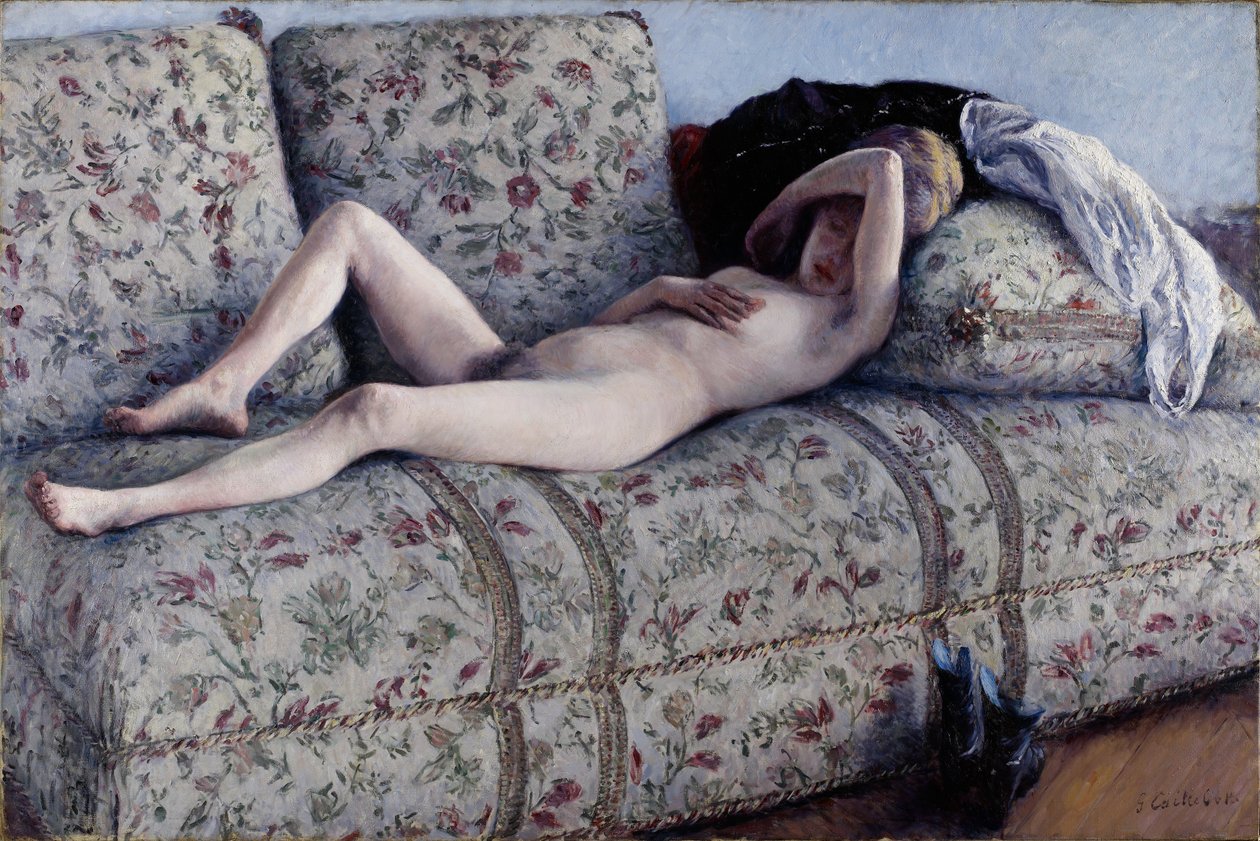 Desnudo en un sofá de Gustave Caillebotte