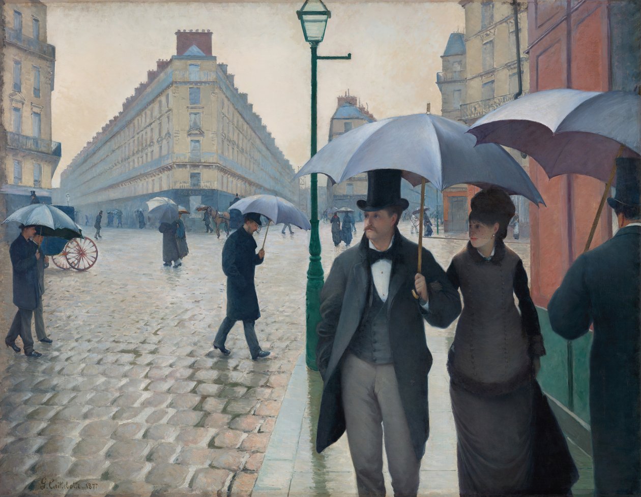 Calle de París, Día Lluvioso de Gustave Caillebotte