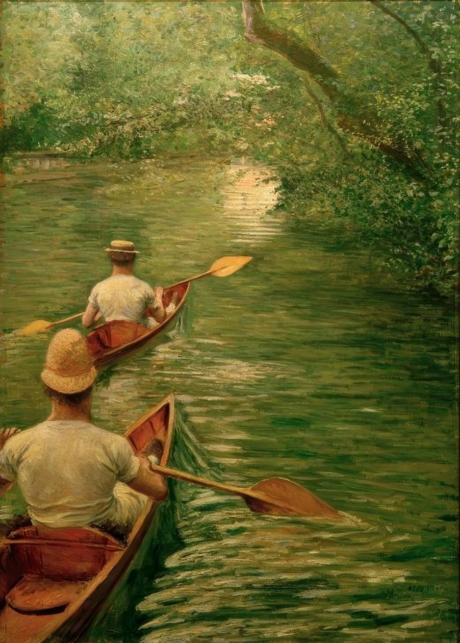 Botes en el Yerres de Gustave Caillebotte