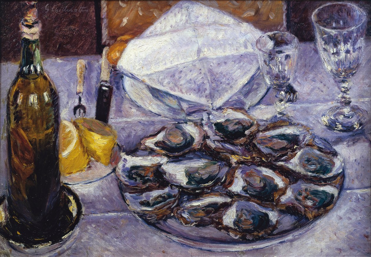 Naturaleza muerta con ostras de Gustave Caillebotte