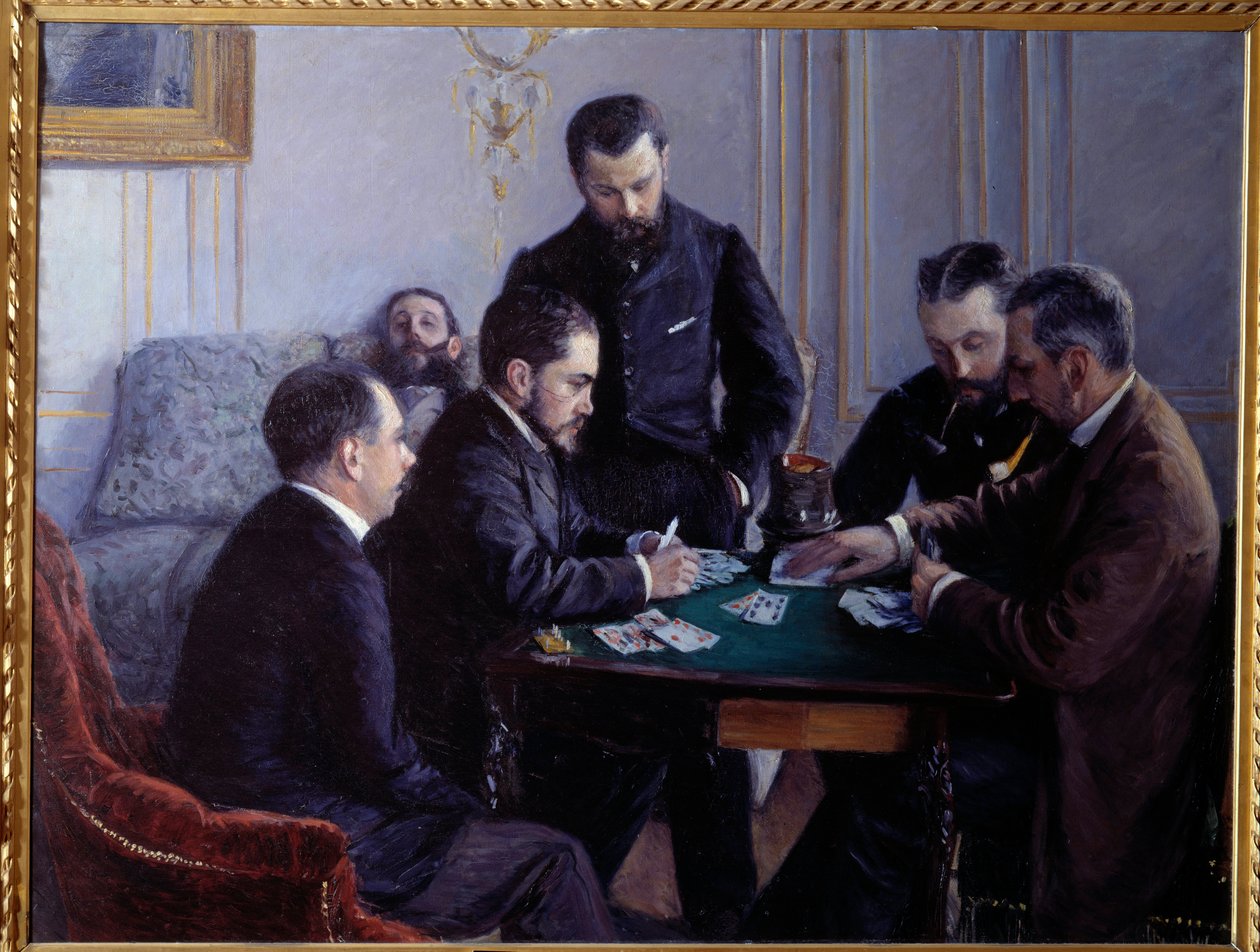 La partida de besigue de Gustave Caillebotte
