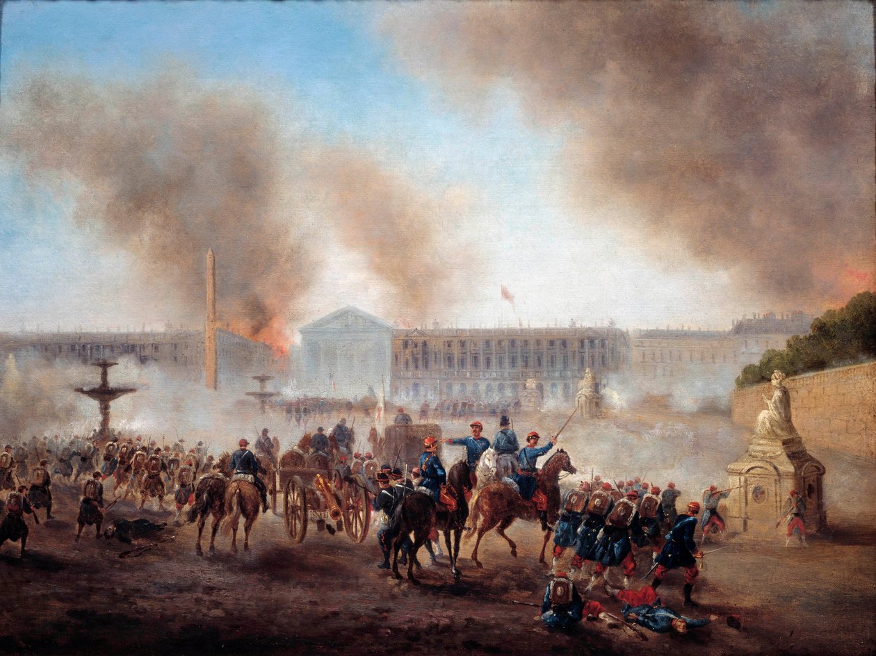 Comuna de París: escenas de disturbios en la Place de la Concorde de Gustave Clarence Rodolphe Boulanger