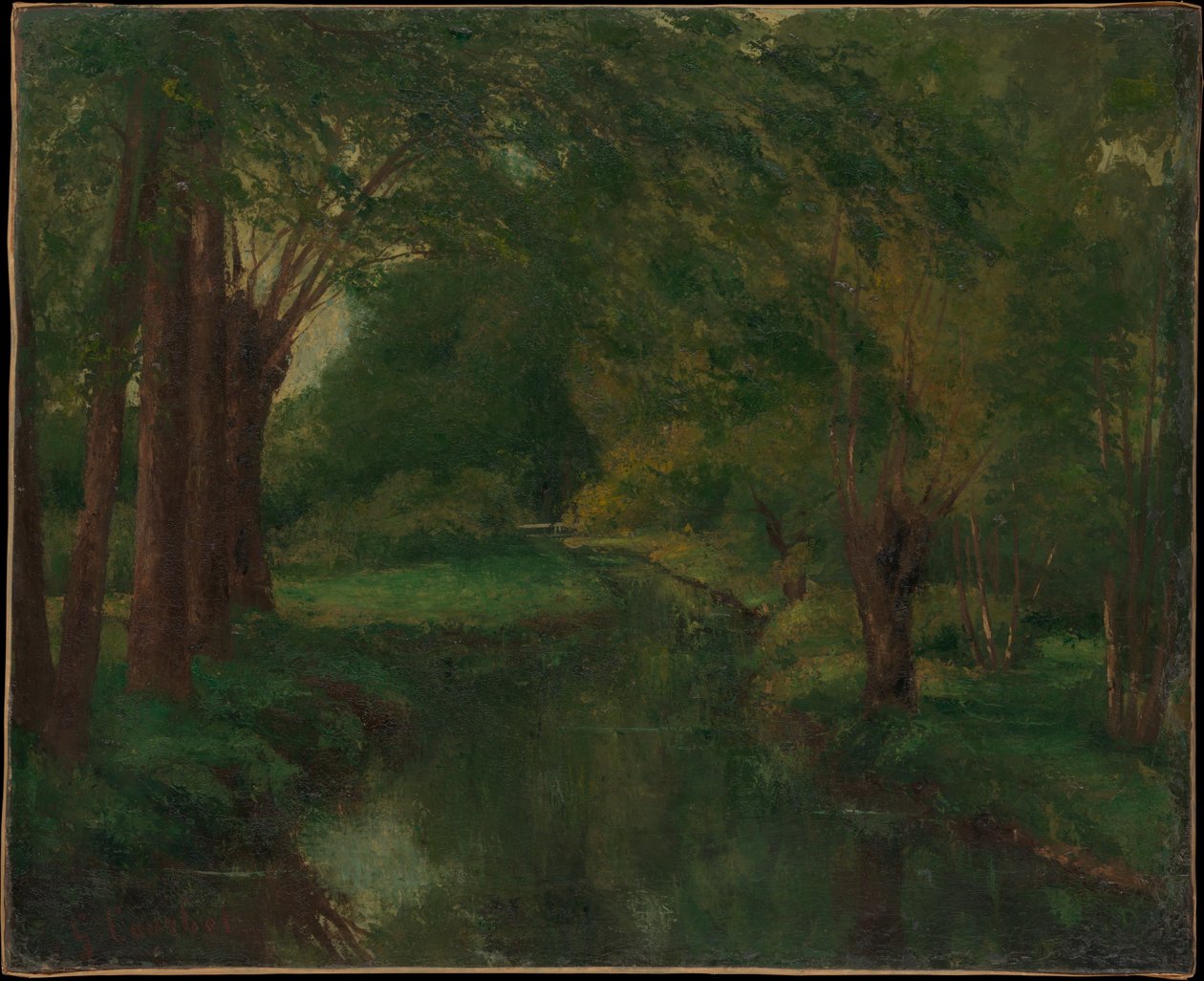 Un arroyo en un claro (posiblemente «Arroyo, valle de Fontcouverte; estudio») de Gustave Courbet