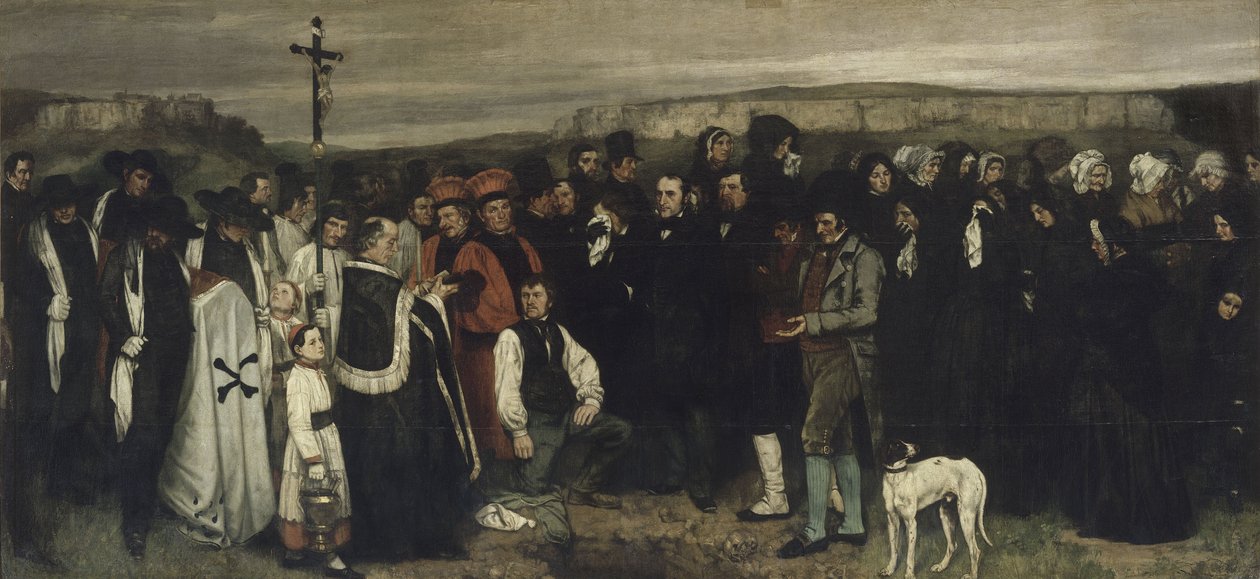 Un entierro en Ornans Título alternativo: Cuadro de figuras humanas, historia de un entierro en Ornans Un enterrement à Ornans, dit aussi Tableau de figures humaines, historique d