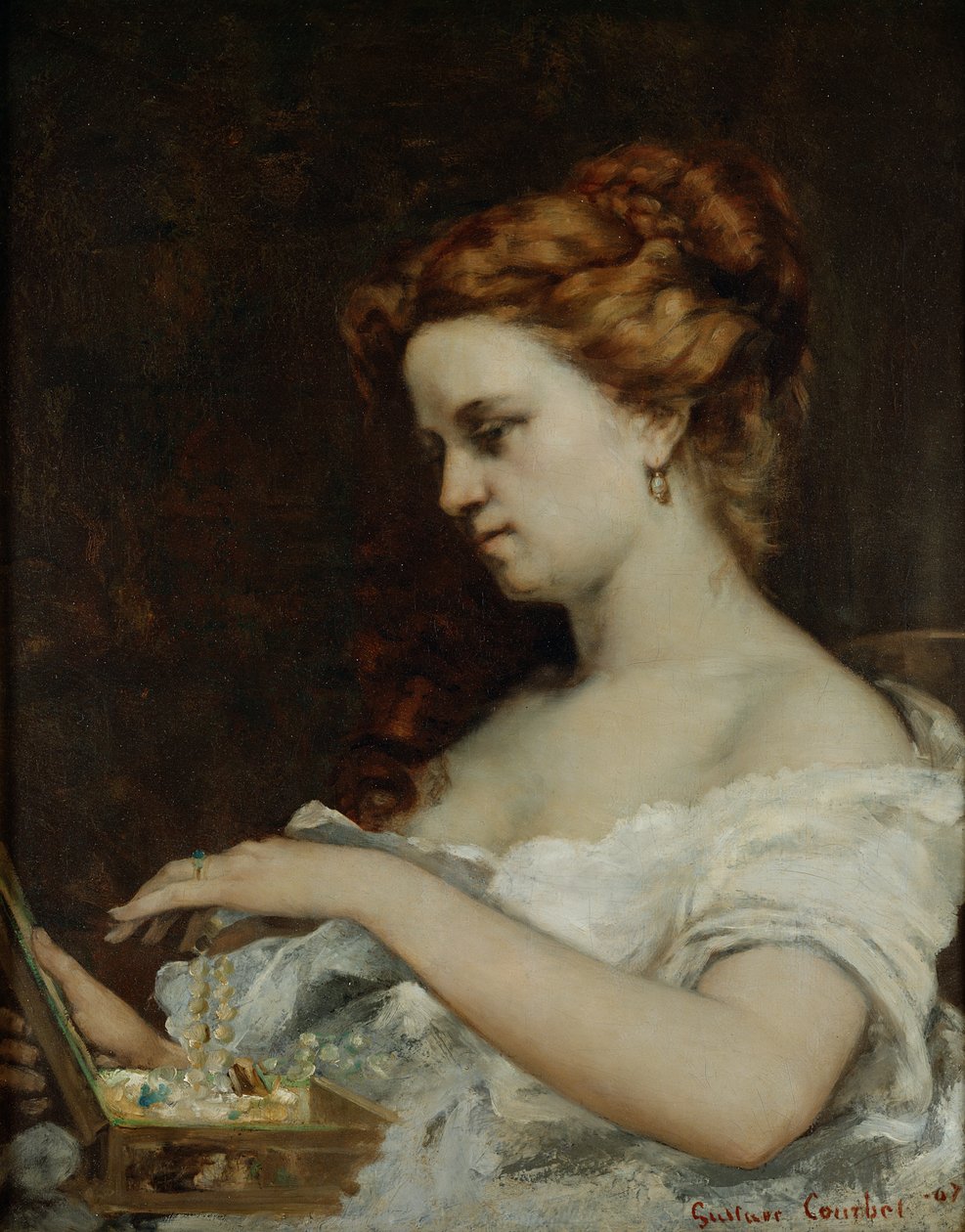 Una mujer con joyas, 1867 de Gustave Courbet