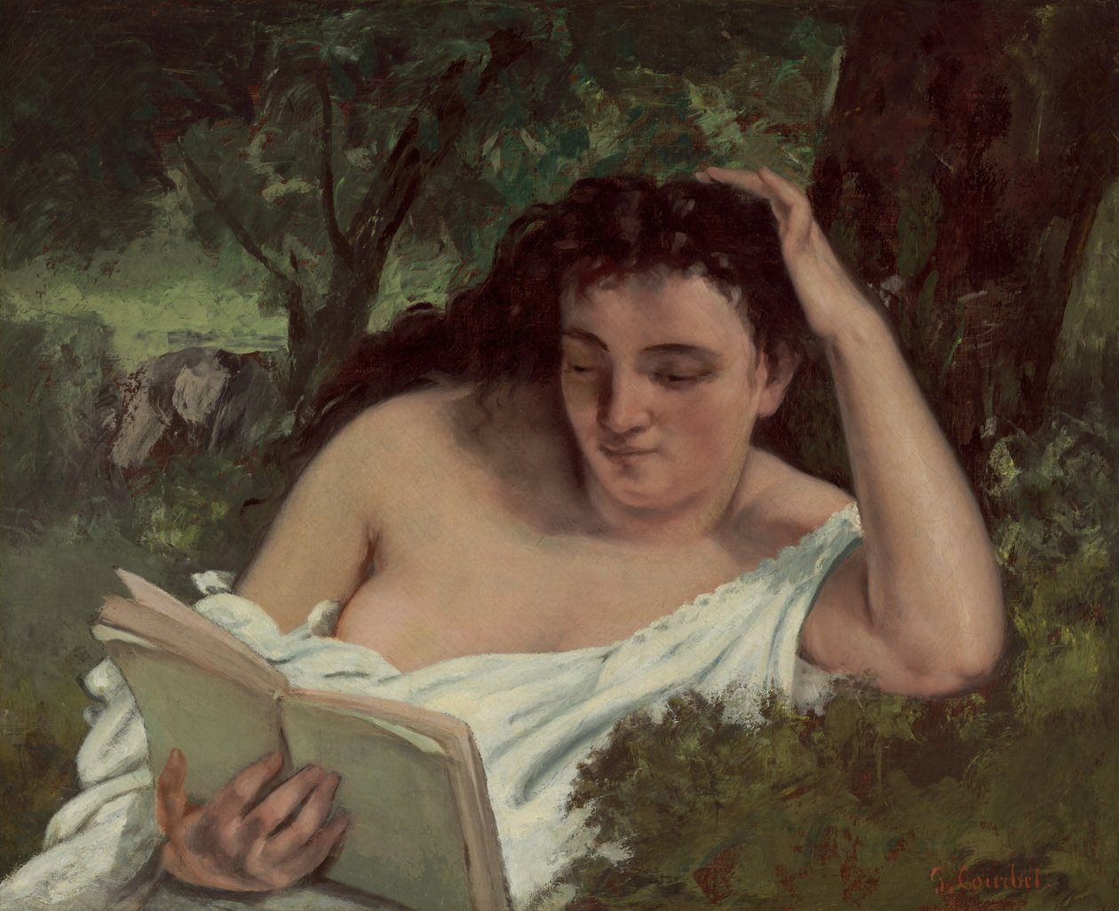 Una Joven Leyendo de Gustave Courbet