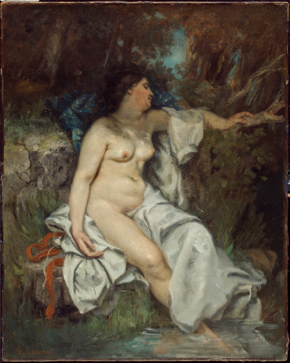 Bañista durmiendo junto a un arroyo de Gustave Courbet