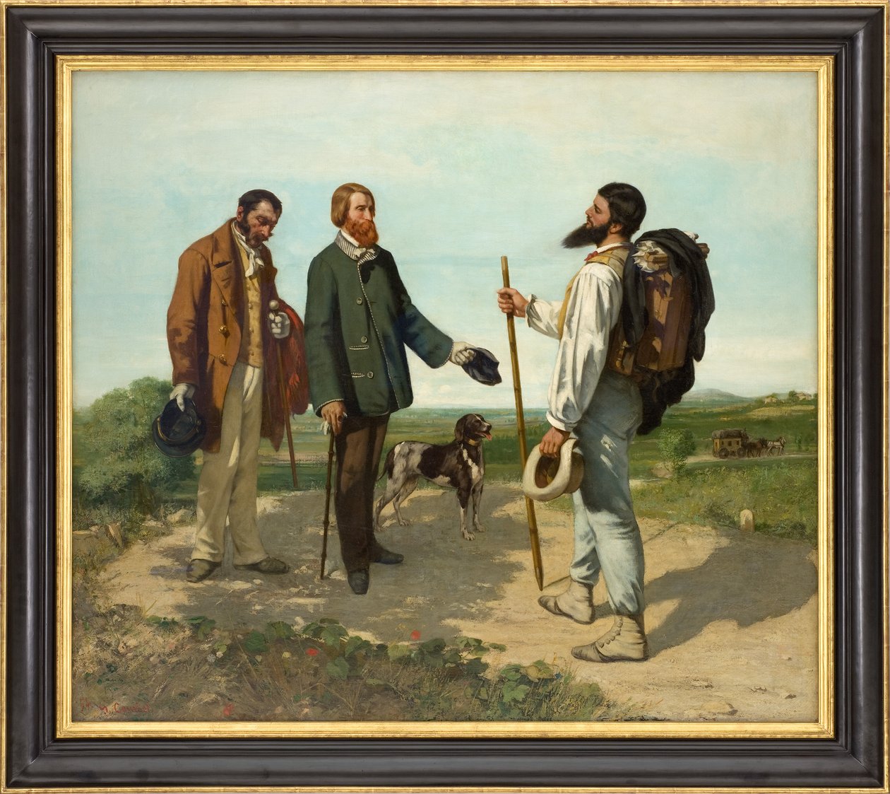Francés: La Rencontre, ou Bonjour Monsieur Courbet ¡La Rencontre, ou Bonjour, Monsieur Courbet! de Gustave Courbet