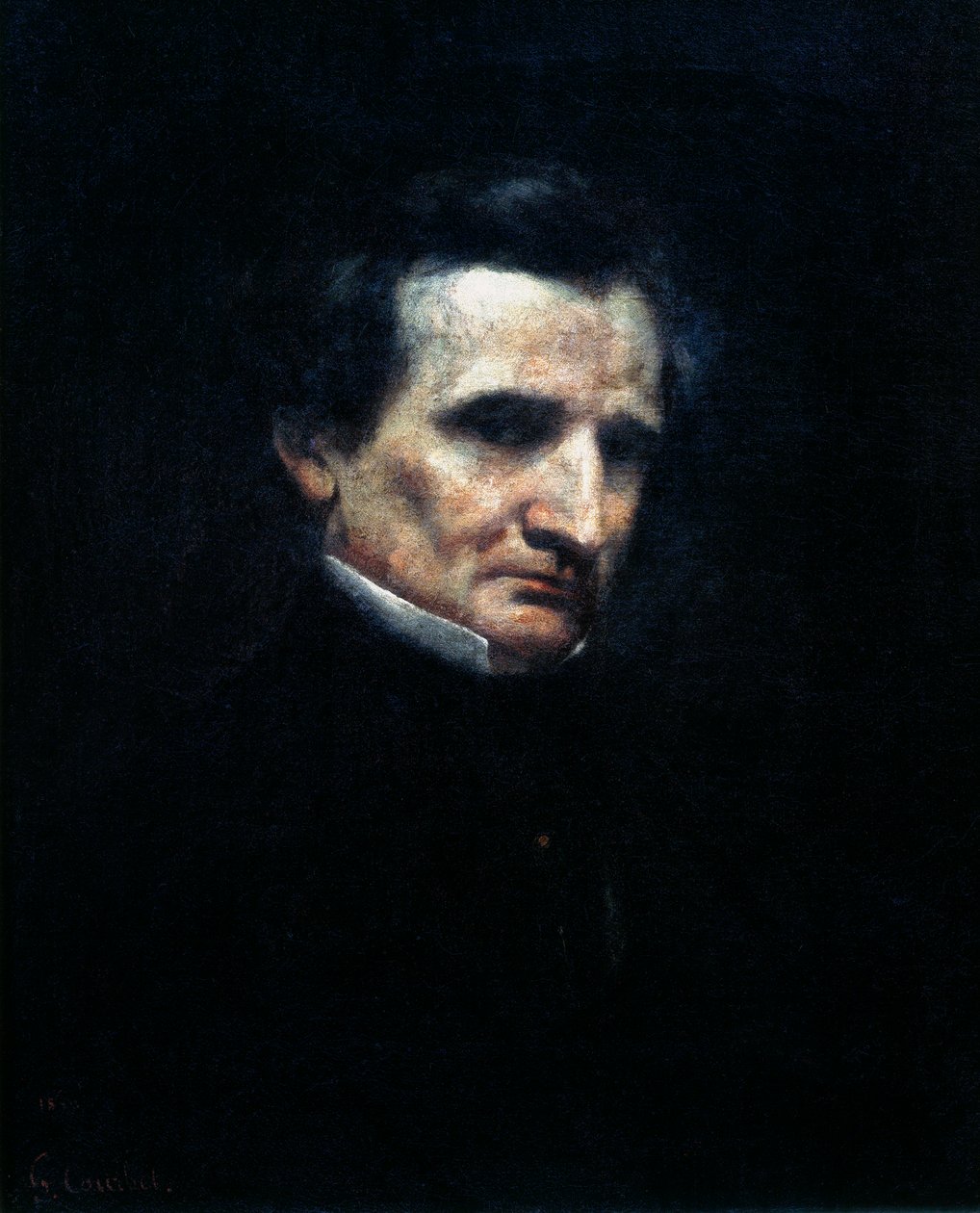 Hector Berlioz, compositor romántico francés, 1850 de Gustave Courbet