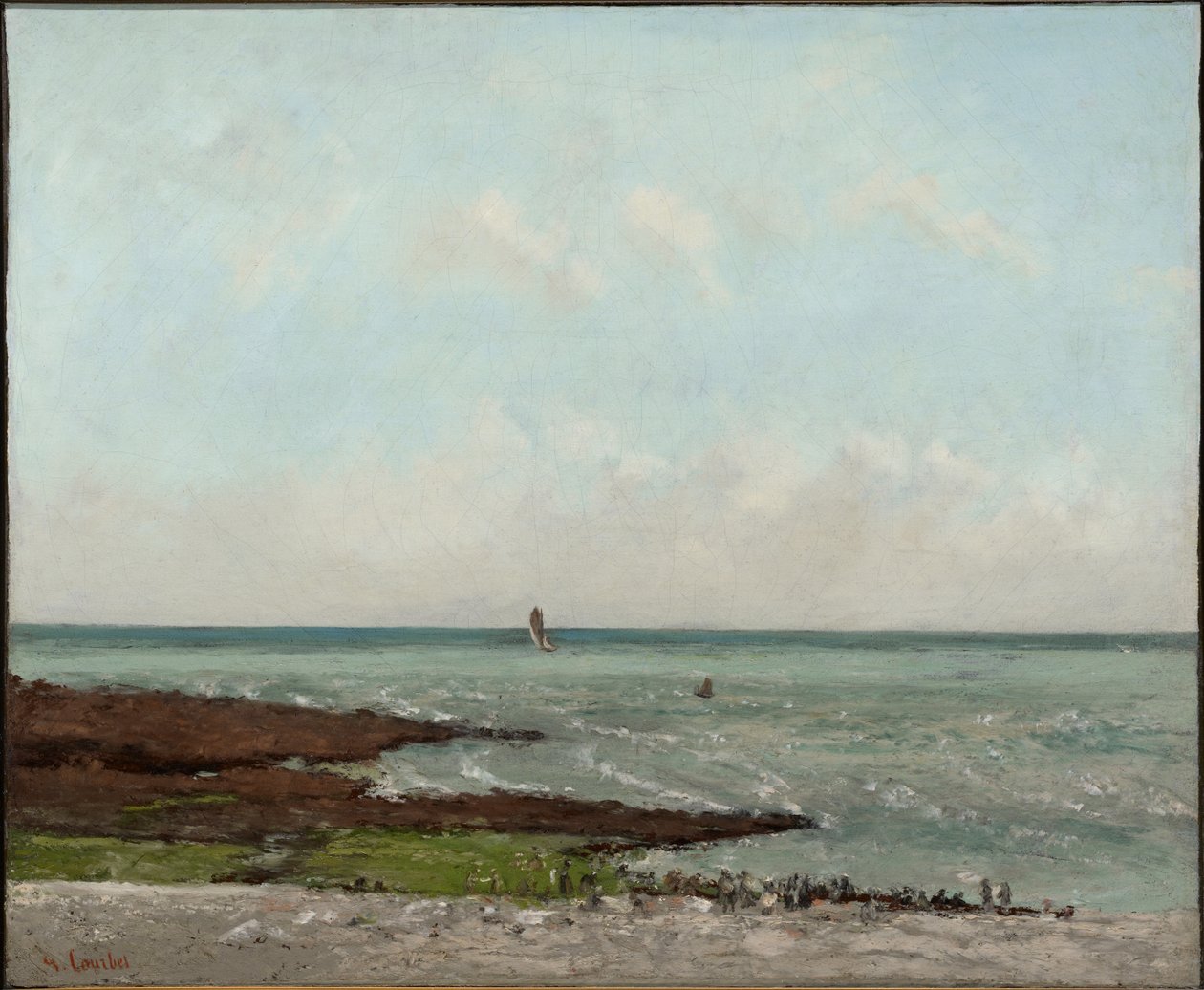 Lavanderas con marea baja, Étretat de Gustave Courbet