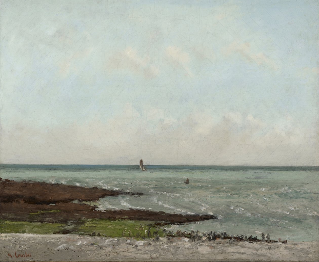 Lavanderas en marea baja, Étretat, 1866 o 1869 de Gustave Courbet