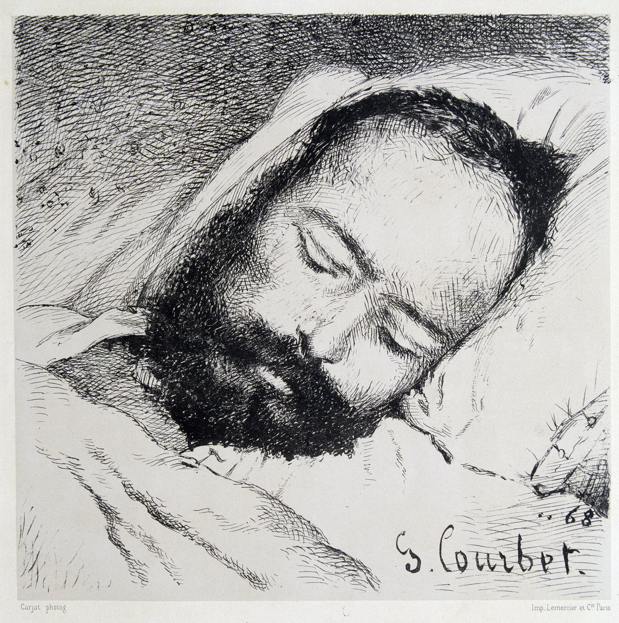 Retrato mortuorio de Proudhon, 20/01/1865 de Gustave Courbet