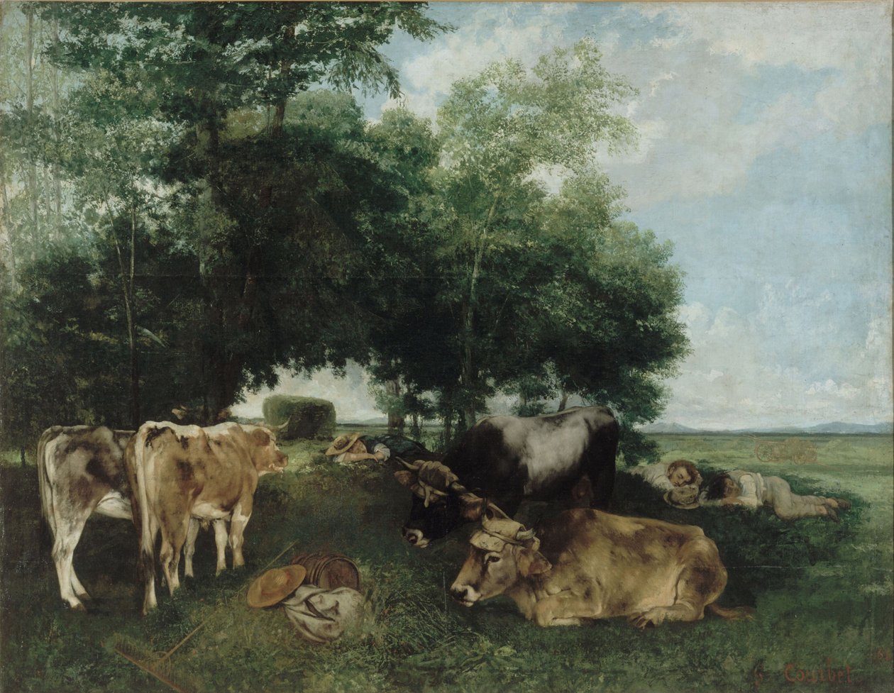 Siesta durante la Temporada de Heno, Montañas Doubs de Gustave Courbet