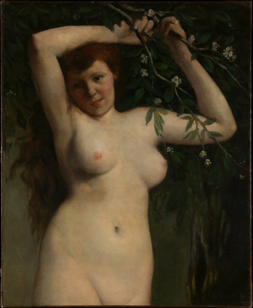Desnudo con rama florida de Gustave Courbet
