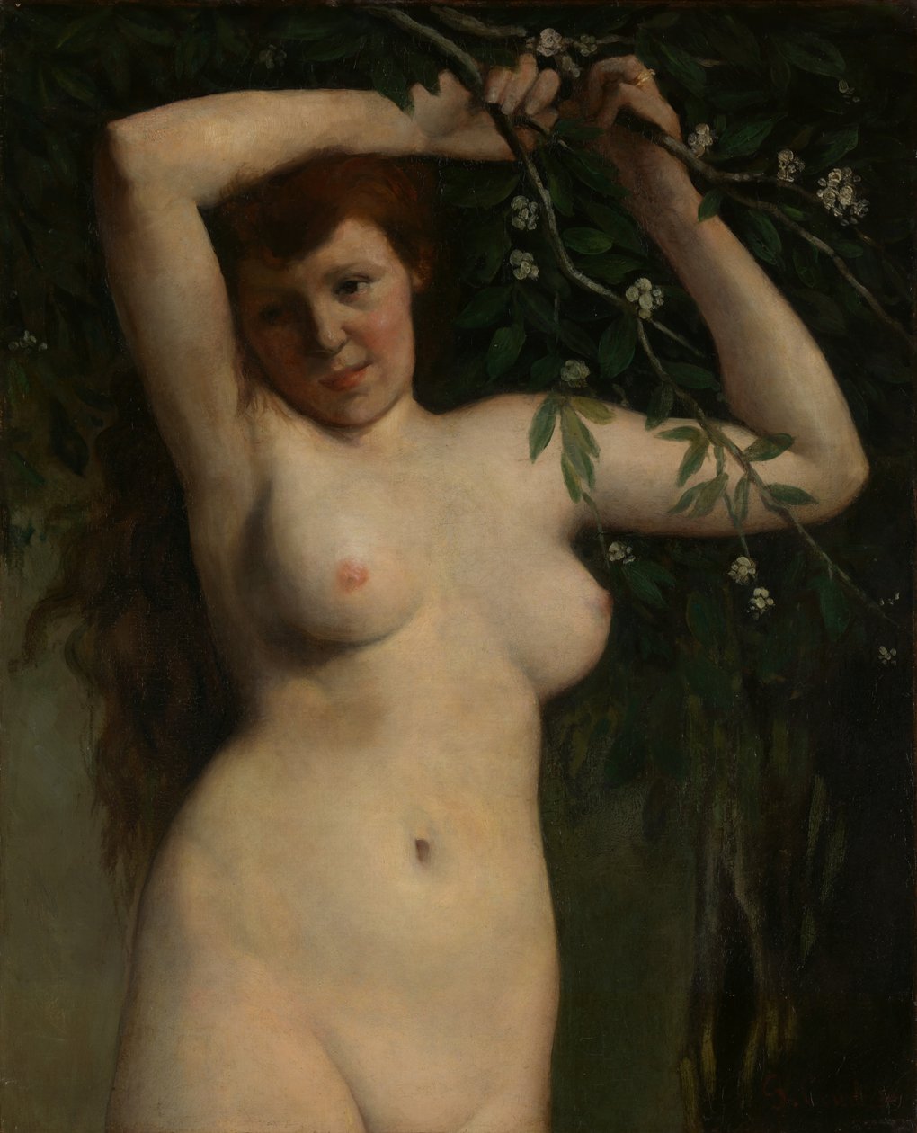 Desnudo con rama florida, 1863 de Gustave Courbet