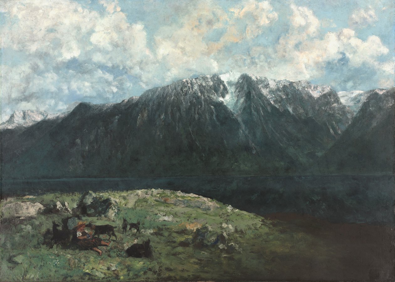 Vista panorámica de los Alpes, Les Dents du Midi de Gustave Courbet