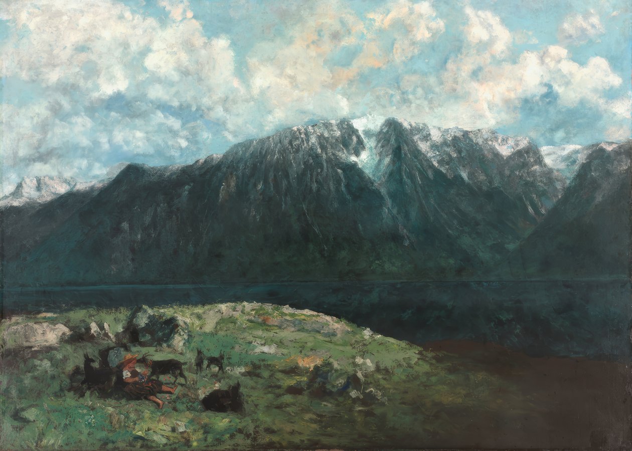 Vista panorámica de los Alpes, Les Dents du Midi de Gustave Courbet
