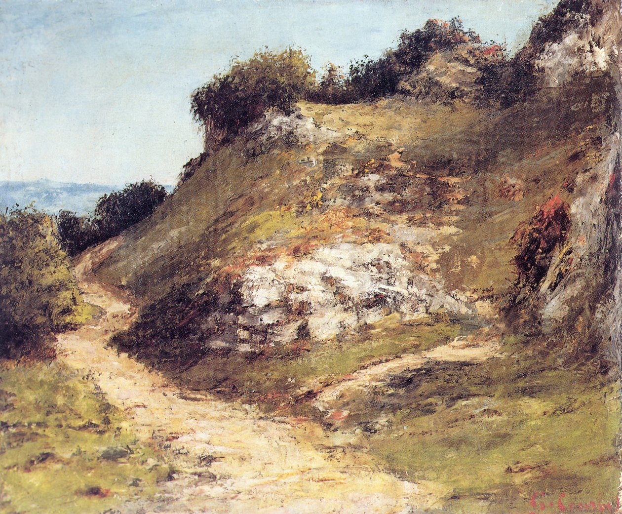 camino en las rocas de Gustave Courbet