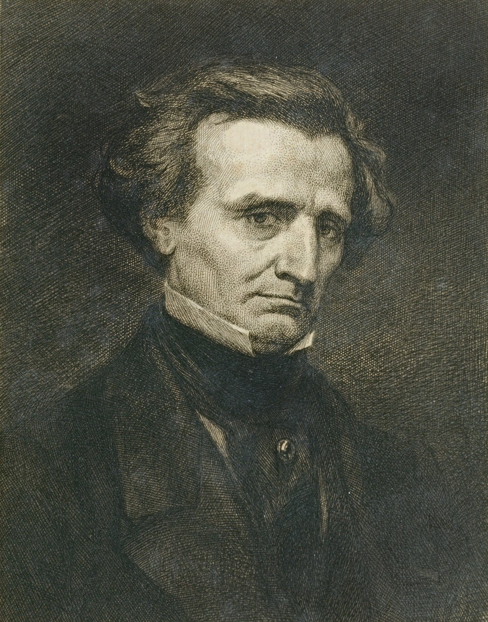 Retrato de Hector Berlioz (1803-69) grabado por A. Gilbert, publicado en la 