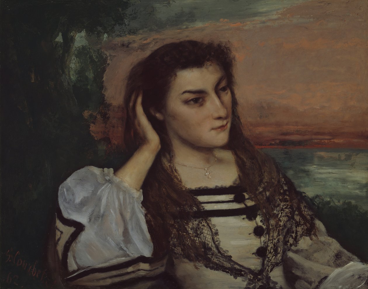 Rêverie Retrato de Gabrielle Borreau de Gustave Courbet