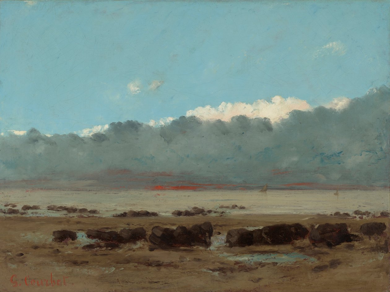 Rocas negras en Trouville de Gustave Courbet
