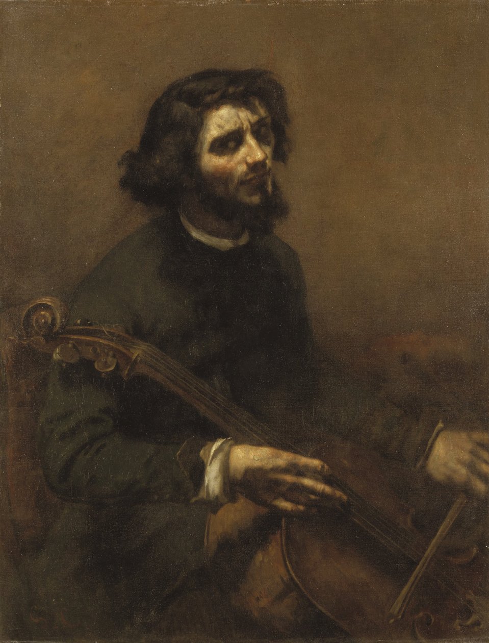 El violonchelista (Autorretrato) de Gustave Courbet