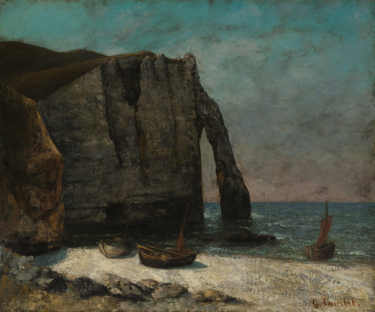 El Acantilado en Étretat, después de 1872 de Gustave Courbet