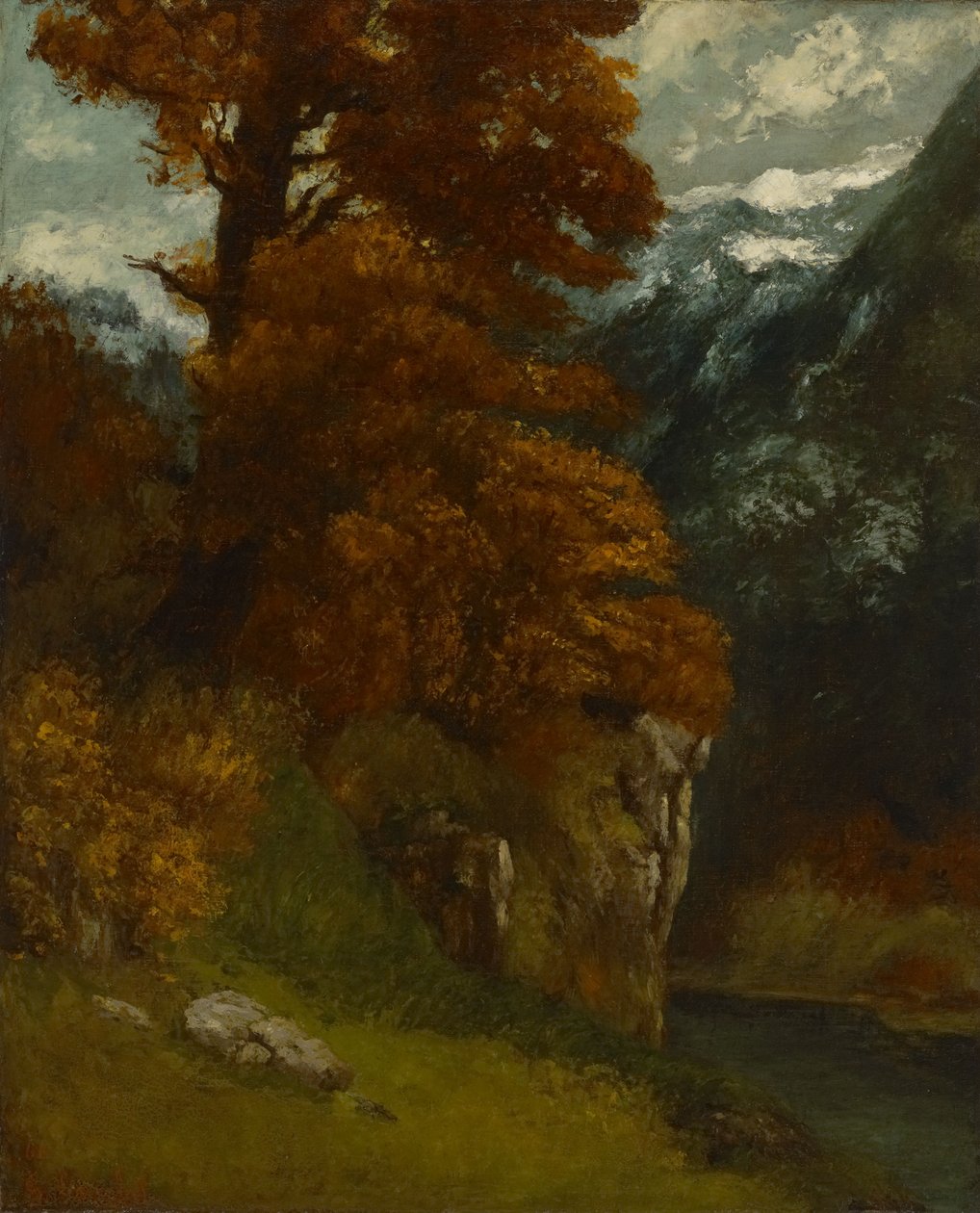 The Glen at Ornans (A orillas del Doubs; Efecto otoñal) de Gustave Courbet