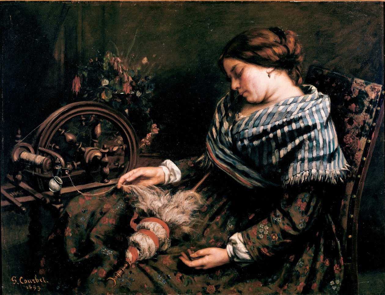La hilandera dormida de Gustave Courbet