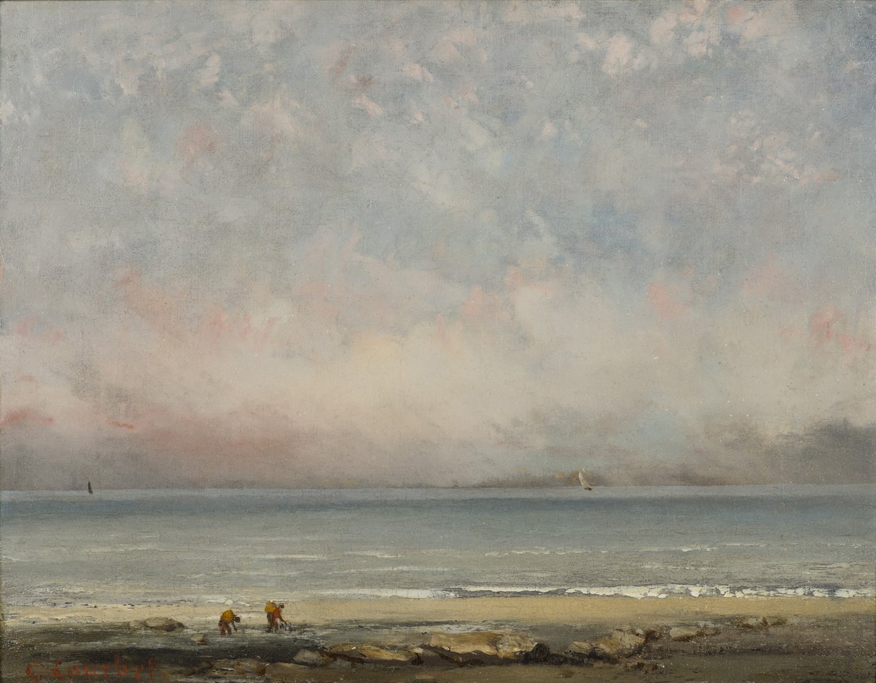 La playa en Trouville de Gustave Courbet