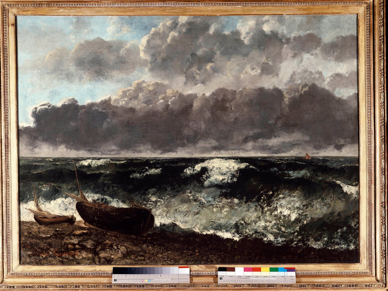 El mar tormentoso dice la ola. Pintura de Gustave Courbet (1819-1877) de Gustave Courbet