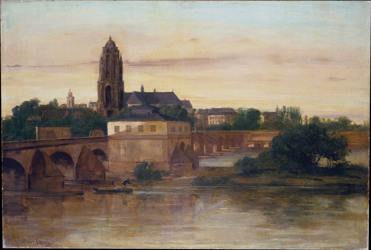 Vista de Fráncfort con el Puente Viejo desde Sachsenhausen de Gustave Courbet