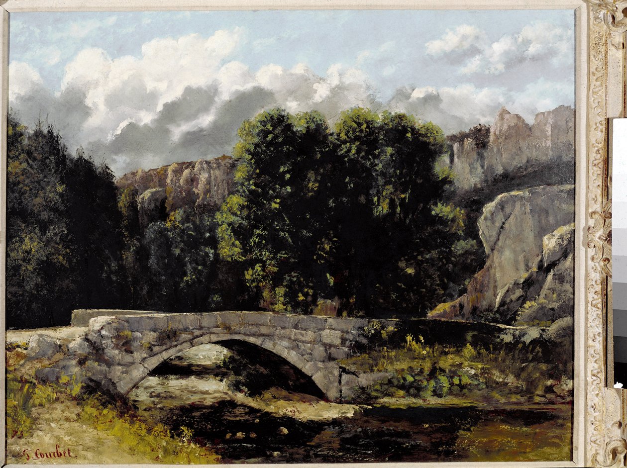 Vista del puente de Saint Sulpice en Fleurier, Suiza de Gustave Courbet