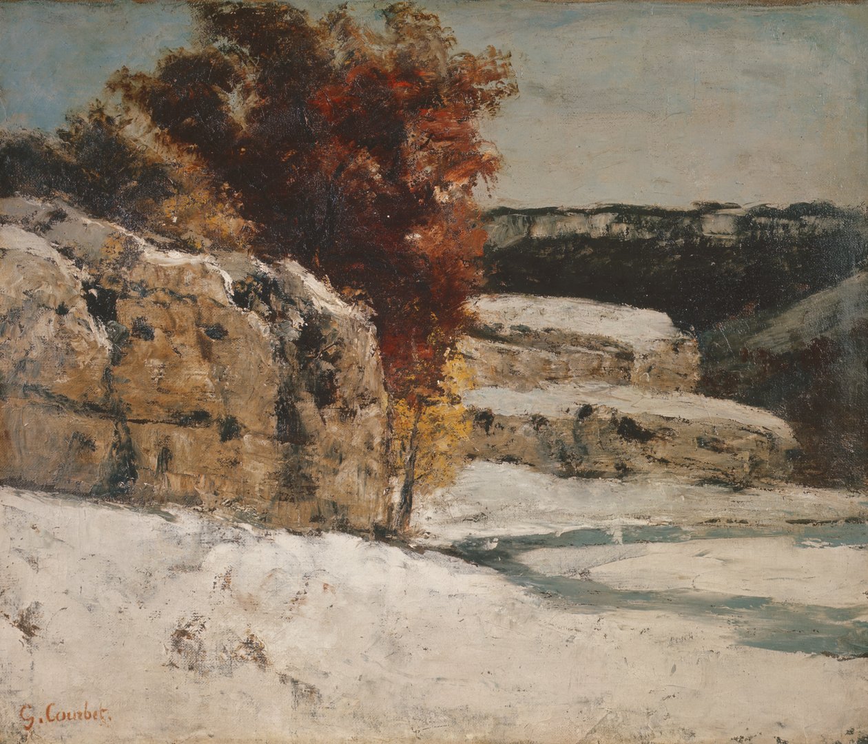 Paisaje de invierno, 1865-70 de Gustave Courbet